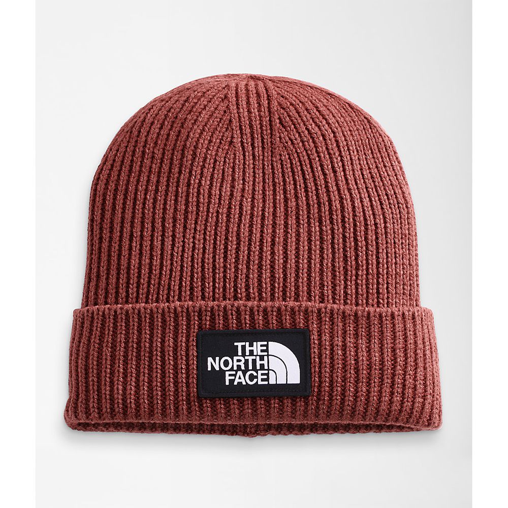 The North Face Beanies Mens Australia - The North Face Tnf™ Logo Box Cuffed Red (PWI-038572)